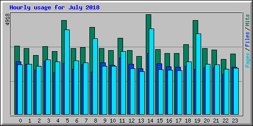 Hourly usage for July 2018